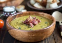 Receita de creme de ervilhas com presunto