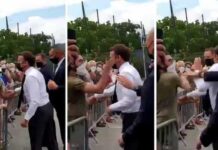 Macron leva tapa na cara de manifestante em visita ao sul da França