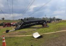 Avião com 9 pessoas cai em estrada de Boituva, no interior de São Paulo