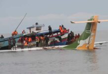 Avião com 43 a bordo cai em lago na Tanzânia