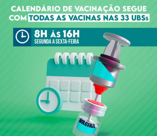 Calendário Municipal de Vacinação segue com todas as vacinas nas 33 UBSs da cidade de Sorocaba