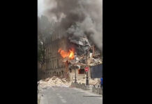 Explosão de gás no centro de Paris. Há vários prédios em chamas