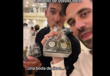Noivos oferecem brinde pouco convencional e há quem diga que são "loucos"