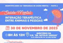 Prefeitura realiza evento sobre saúde mental com foco em interação terapêutica entre animais e pessoas