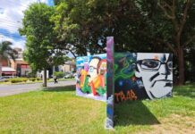 Grafites dão colorido à praça de Sorocaba em homenagem a Ademar Guerra