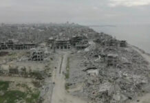 Drone capta imagens chocantes da destruição em Gaza