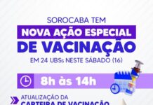 Sorocaba tem nova ação especial de vacinação em 24 UBSs neste sábado (16)