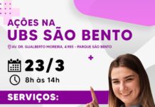 UBS São Bento oferece ação especial de serviços de saúde à população neste sábado (23)