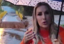 Ponte é arrastada pela correnteza enquanto prefeita grava vídeo; veja