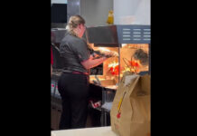 Funcionária do McDonald’s seca esfregão na área das batatas fritas; veja