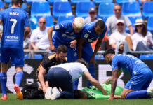 Goleiro sofre lesão cerebral após choque em partida do Espanhol