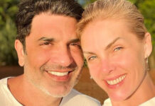 Ana Hickmann usa vestido de 100 mil pérolas em noivado com Edu Guedes