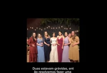 Amigas tiram foto em casamento e meses depois todas engravidam juntas