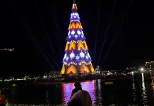 Botafogo ganha árvore de Natal flutuante com 80 metros e milhões de luzes