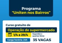 Inscrições abertas para curso gratuito de operação de supermercados no Cras Ipiranga