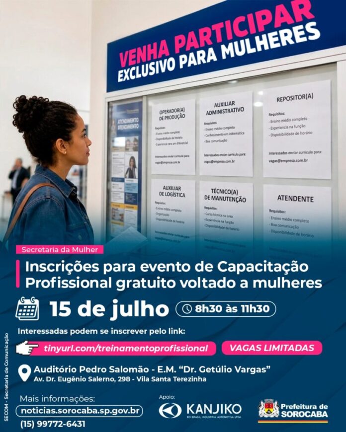 Secretaria da Mulher e Instituto Kanjiko do Brasil abrem inscrições para evento de Capacitação Profissional gratuito para mulheres