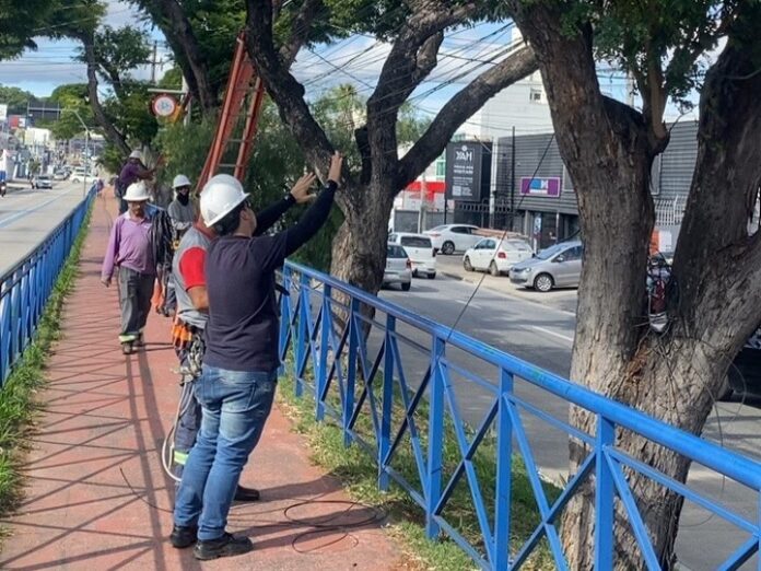 Mutirão de reordenação de fios em postes ocorre na Avenida Itavuvu na quarta-feira (3)