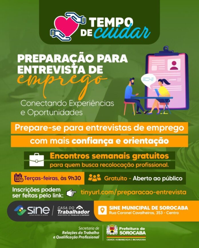 Prefeitura presta orientações sobre entrevistas de emprego nesta terça-feira (2)