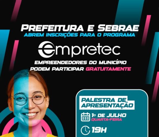 Palestra do Empretec ocorre em 1º de julho