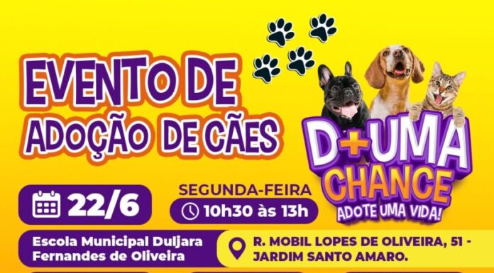 Escola Municipal Duljara Fernandes de Oliveira receberá evento de adoção de cães do Canil Municipal de Sorocaba nesta segunda (22)