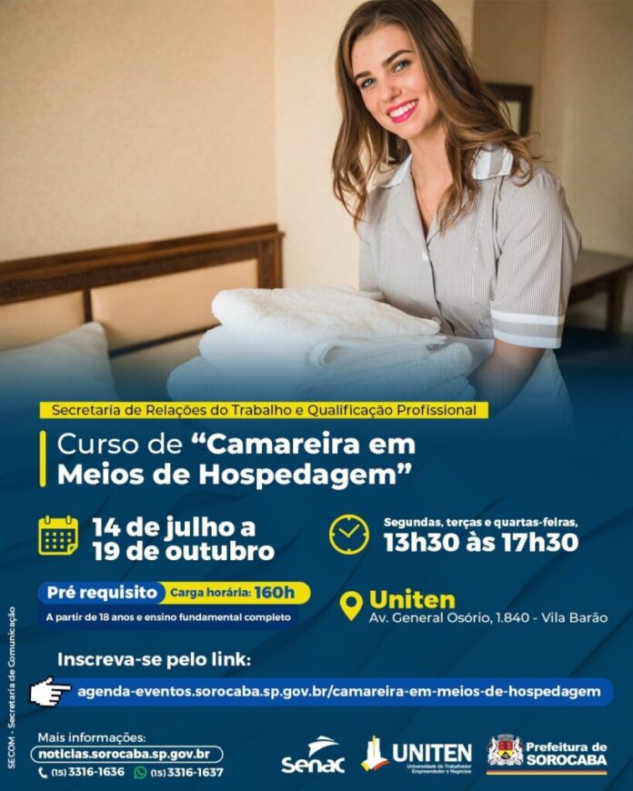 Curso de “Camareira em Meios de Hospedagem”