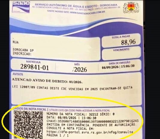 Faturas de consumo do SaaeSorocaba têm novo layout a partir de outubro
